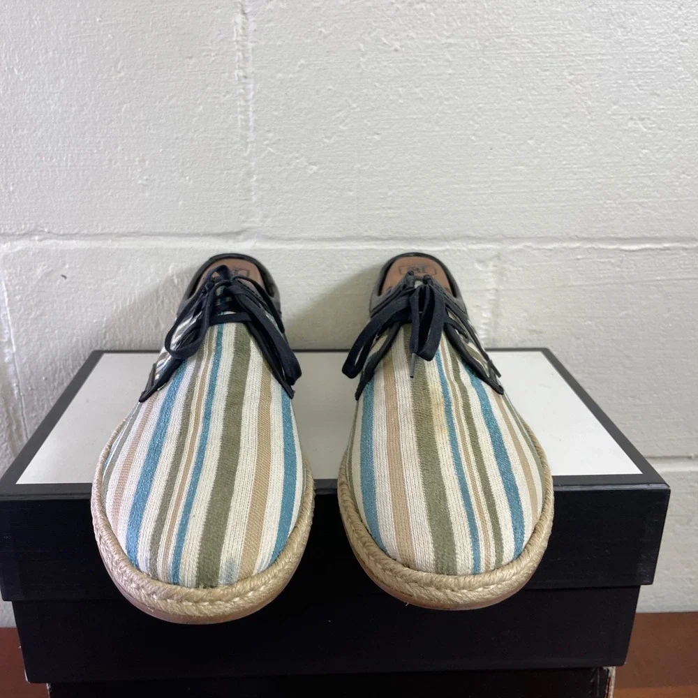 Dolce & Gabbana Striped Canvas Espadrille Multi Color Sneaker Men's Size 10